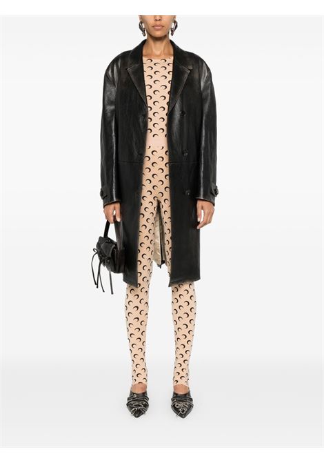 moon printed jersey leggins woman beige and black MARINE SERRE | WPA111ACJER0001TA10